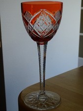 BACCARAT 1 GLASS RHIN WINE ROEMER CRYSTAL ORANGE COLOR S.1138 ht 19 cm
