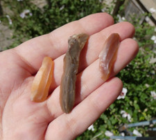 Lot of 3 Neolithic Cut Flints - Calvados Marc Allais Weapon Tool Bifacial Cabinet