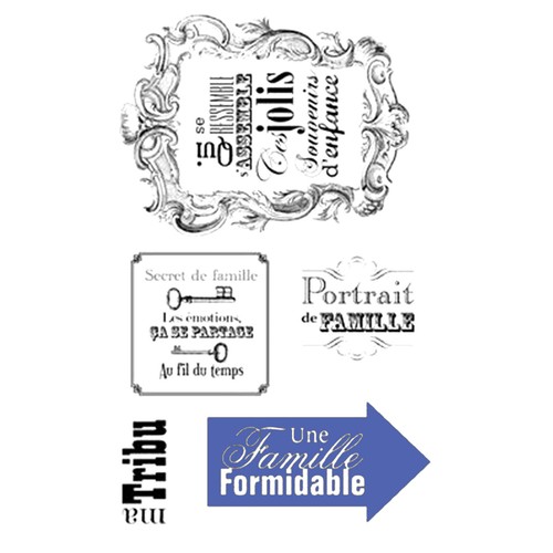 Tampons transparents famille - tampons,