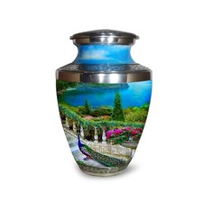 Urnes de crémation gravées paon pour cendres humaines urnes funéraires pour