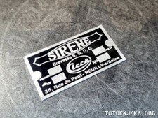 PLAQUETTE SIRENE 2 FR M201 ALU