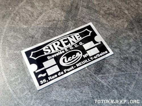 Plaquette sirene m201 alu - fr,
