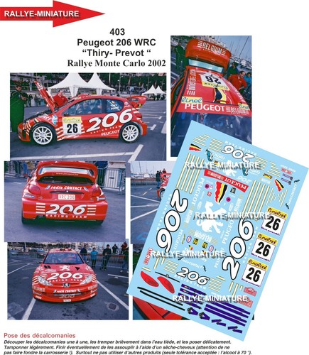 Decals ref 0403 - 0403, peugeot