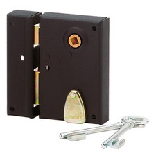 Serrure verticale noir époxy 70x110 mm THIRARD à pêne dormant 1/2 tour - Gauche