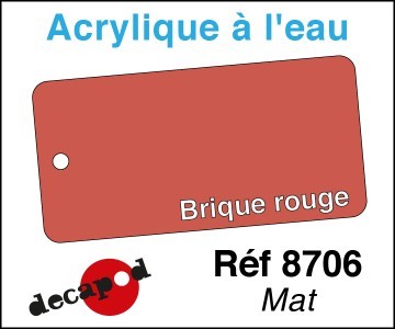Acryl eau mat brique rouge - eau,