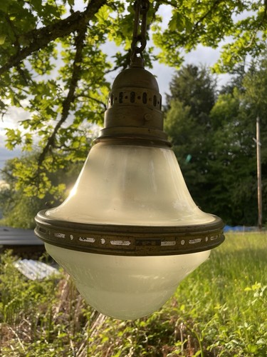 Ancien lustre opaline lampe - opaline,