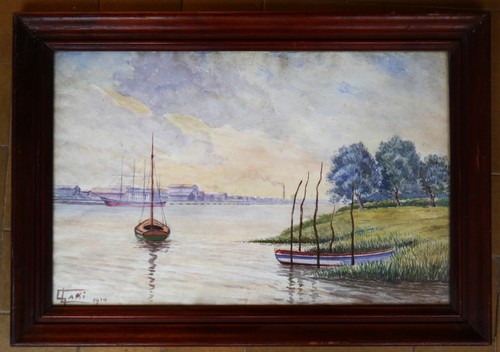 Tableau aquarelle ancienne - aquarelle,