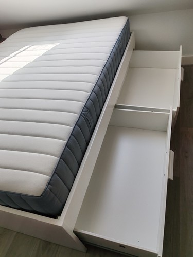 Cadre lit blanc 140x200 - blanc, cm