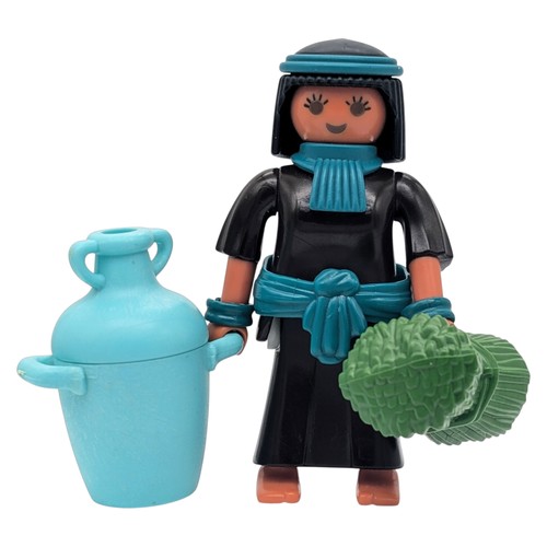 Playmobil paysanne marron bleu - playmobil, marron/bleu