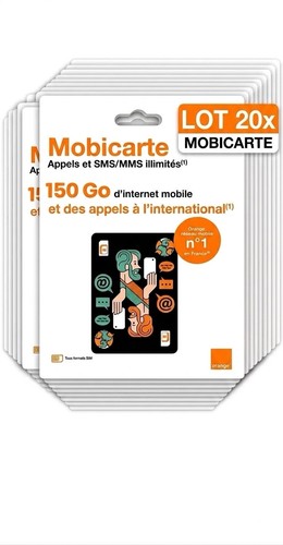 Lot 20x carte sim - sim, prépayée