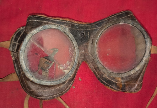 Lunettes cuir ronde pilote - lunettes,