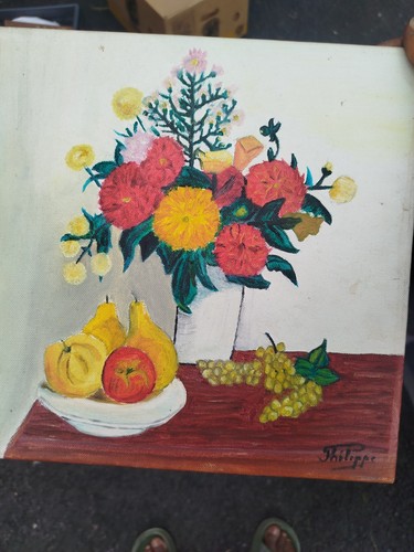 Nature morte huile - ,