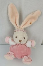 Kaloo Small Stuffed Plush Bunny Rabbit Pink Lilirose Roses Flower Tie On Toy 