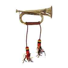 Reproduction Trompette Britannique la Chasse au Renard Laiton Corde Et Armoiries