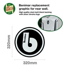 Benimar rear wall decal, black and chrome silver 320mm diameter