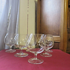 5 signed SEVRES crystal cognac glasses