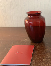 Vase amphore rouge en cristal de Baccarat