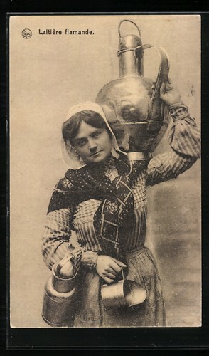 Carte postale laitière - carte,