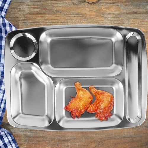 Plateau inox assiette - inox, de