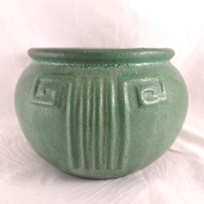 Zanesville Pottery Arts & Crafts Green Vessel 103 Greek Key Pot *Ships Free