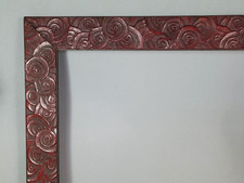 Cadre moderniste 65x50 cm feuillure 56x41 cm bois laqué bordeaux C444