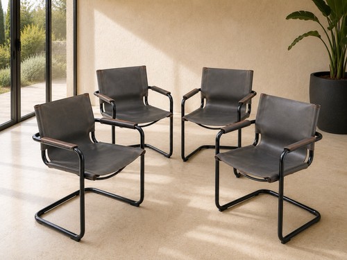 Fauteuils cantilever cuir - fauteuils,