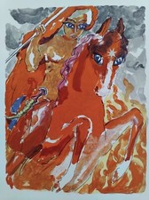 KEES VAN DONGEN GRAVURE LE PRINCE SHARKAN  AU COMBAT MILLE NUITS ET UNE NUIT K95