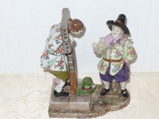 Porcelaine Groupe de Figurines " Satirische Scène " Homme Schandpfahl Avec