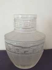 Etling, beautiful and rare pressed molded glass vase, model "eternal life"