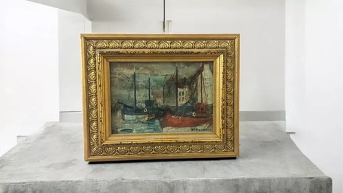 Tableau huile marine - tableau, à