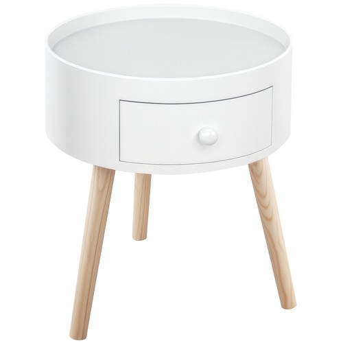 Homcom chevet 38x38x45cm - 38x38x45cm, blanc