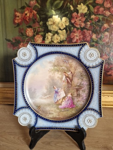 Rarissime assiette carrée - assiette, en