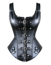 CORSET BUSTIER NOIR EN CUIR