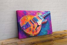 Classic Gibson Paul Style Guitar Abstract Canvas Wall Art Picture Print