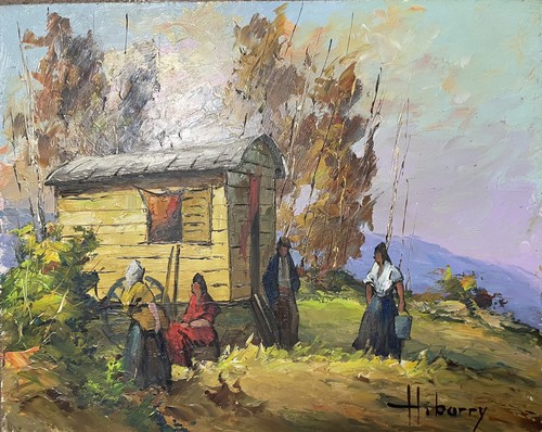 Gitan roulotte tableau 33x41 - gitan,