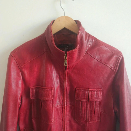 Veste cuir femme vintage 70 - veste,