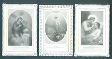 3 Pious Images Paper Lace Frame "The Yoke of the Lord" circa 1880....