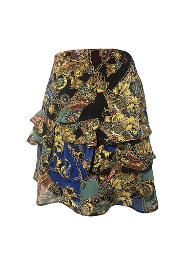 Jupe volants imprimé foulard