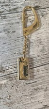 Renault Automobile Keychain - Gold Bar and Renault Logo Vintage 70'