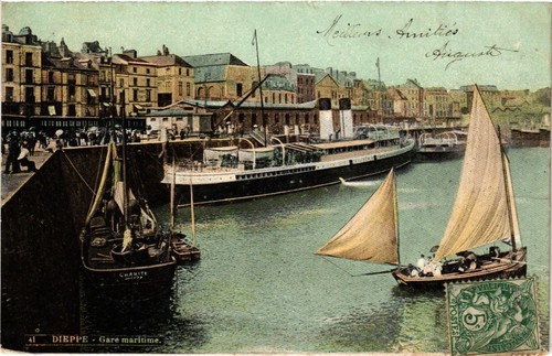 Cpa dieppe gare maritime - dieppe-gare,