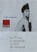 ADVERTISEMENT EPEDA MATTRESS BOX SPRING PILLOW DUVET BEDDING 2016 FRENCH AD PUB