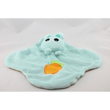 Doudou plat lapin bleu orange