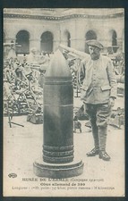 Cpa Militaria - Musée de l'armée (Paris) Obus allemand de 380 - écrite vers 1916