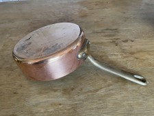 Unmarked Mauviel Made in France 6 1/2 inch Copper Stainless Steel Saute Pan