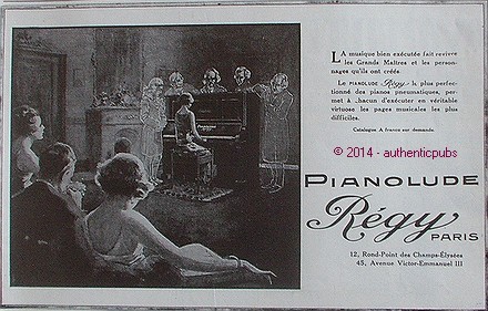 Publicite pianolude piano regy - pianolude,