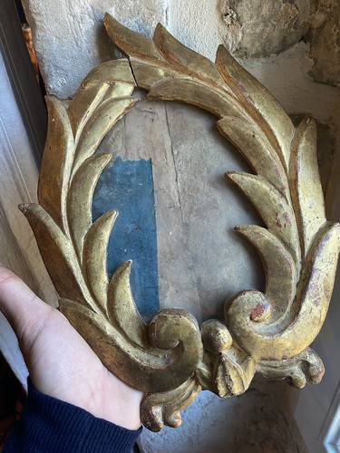 Gilded wood frame 18th - wood,