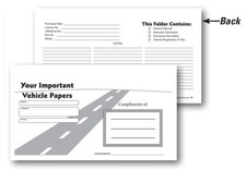 Vehicle Papers Wallet Document Holders - Car Dealerships (Black) (50 per pack)