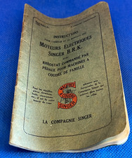 VINTAGE User Manual ELECTRIC MOTORS SINGER B.R.K Sewing Machine