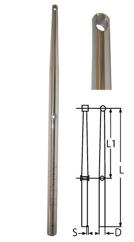 Chandelier longueur 625mm inox - longueur,