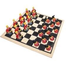 Antique Brazilian Checkers Game Manuel Eudocio / Clay Pawns